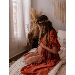 Comfortable Linen Cotton Dress For Pregnant Women Waist Drawstring Beach Skirt Bohemian Photo Shooting Pregnancy Dress