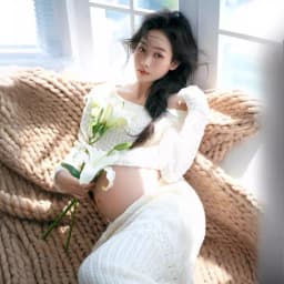 Women Maternity Dress for Photography White Elegant Knitted One-shoulder Pregancy Top Skirt for Studio Photo Shoot Clothing