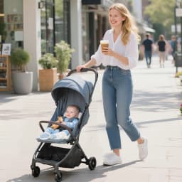 Aiyaplay Lightweight Stroller with Reclining Backrest 15 kg Dark Blue