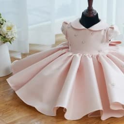 Birthday Party Pink Dresses For Baby Children Infant Clothes Gown Matching Girls Princess Toddler Baptism VestidosBig Bow Ball