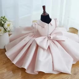 Birthday Party Pink Dresses For Baby Children Infant Clothes Gown Matching Girls Princess Toddler Baptism VestidosBig Bow Ball