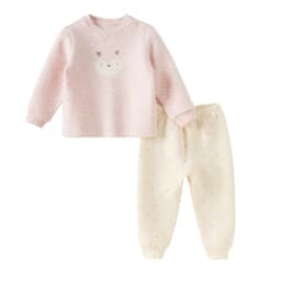 Dave Bella Children's Home Wear Set Winter Girls' Boys' Autumn Clothes Long Pants with Cotton Clip Two Piece Set DB4253856
