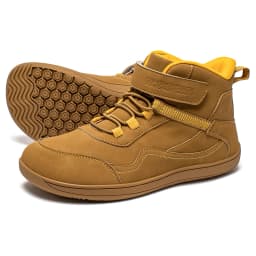 HOBIBEAR Kids Mid-Barefoot Shoes Big/Kid Wide Toe Box Zero Drop Artificial Leather Hook-Loop Outdoor Boots