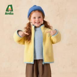 Amila Kids 2026 Winter Children's Polar Velvet Zipper Coat Warm Soft Coat With Cute Embroidery Trendy Winter Coat