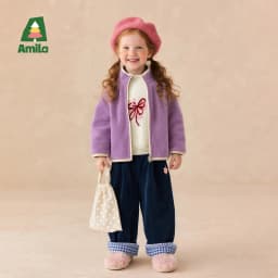 Amila Kids 2026 Winter Children's Polar Velvet Zipper Coat Warm Soft Coat With Cute Embroidery Trendy Winter Coat