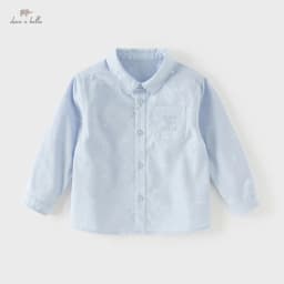 Dave Bella Children Pure Cotton Shirt Autumn Spring Boys Clothes Kids Elegant Blue Blouse Preppy Style Kid Outdoor Top DB1260158