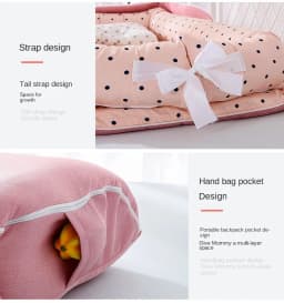 Infant Cotton Cradle Baby Toddler Bassinet Mattress Baby Nest for Boys Girls Travel Bag for Infants 0-24 Months