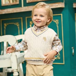 Dave Bella Boys Sweater Vest Autumn Spring Kids Pure Cotton Waistcoat Sleeveless Fashion Shoulder Top Children Clothes DB1261090