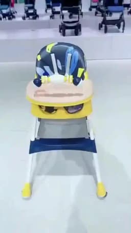 Foldable Baby High Chair 4-in-1 Foldable Reclining Feeding Table Chair Seat 7 Heights With Toyrack Easy To Clean Feeding