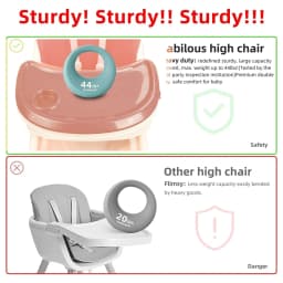 Foldable Baby High Chair 4-in-1 Foldable Reclining Feeding Table Chair Seat 7 Heights With Toyrack Easy To Clean Feeding