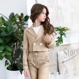 Gril Suits Fashion Peak Lapel Double Breasted Kids Clothes Wedding Birthday Party Graduation Ceremony Girl Clothing 2 Pieces