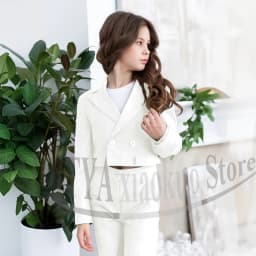Gril Suits Fashion Peak Lapel Double Breasted Kids Clothes Wedding Birthday Party Graduation Ceremony Girl Clothing 2 Pieces
