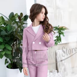 Gril Suits Fashion Peak Lapel Double Breasted Kids Clothes Wedding Birthday Party Graduation Ceremony Girl Clothing 2 Pieces