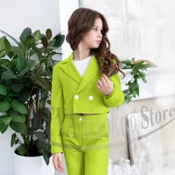 Gril Suits Fashion Peak Lapel Double Breasted Kids Clothes Wedding Birthday Party Graduation Ceremony Girl Clothing 2 Pieces