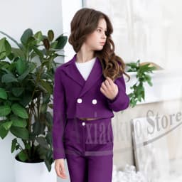 Gril Suits Fashion Peak Lapel Double Breasted Kids Clothes Wedding Birthday Party Graduation Ceremony Girl Clothing 2 Pieces