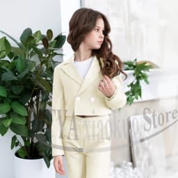 Gril Suits Fashion Peak Lapel Double Breasted Kids Clothes Wedding Birthday Party Graduation Ceremony Girl Clothing 2 Pieces