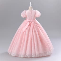Fashion Flower Girl Dresses for Weddings Mesh Lace Short Sleeve Girls Sequin Dress Summer Children Evening Dresses 3-13 Years