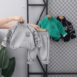 Autumn Baby Boys Clothes Suit Children Jacket Pants 2Pcs/Sets Kid Clothing Infant Costume Toddler Tracksuits Black