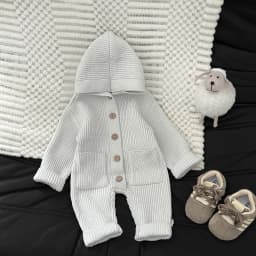 2025 Autumn New Baby Long Sleeve Knit Romper Boy Girl Newborn Warm Hooded Jumpsuit Solid Toddler Sweater Infant Casual Clothes