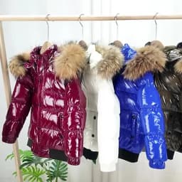 2-10Y Children's Genuine Down Jacket Kids Large Fur Collar Thickened Boys Girls Warm Jacket Waterproof Teenagers Winter Coat