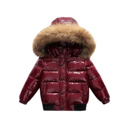 2-10Y Children's Genuine Down Jacket Kids Large Fur Collar Thickened Boys Girls Warm Jacket Waterproof Teenagers Winter Coat