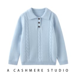 ADDONEE Children Cashmere Polo Pullover Autumn Winter Thick Warm 100% Cashmere Sweater Kid Clothes Cable Knit High Quality
