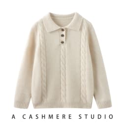ADDONEE Children Cashmere Polo Pullover Autumn Winter Thick Warm 100% Cashmere Sweater Kid Clothes Cable Knit High Quality