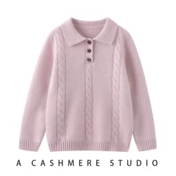 ADDONEE Children Cashmere Polo Pullover Autumn Winter Thick Warm 100% Cashmere Sweater Kid Clothes Cable Knit High Quality