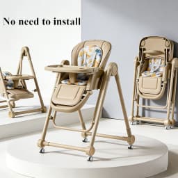 Multifunction Children Dining Chair Adjustable 2-in-1 Smooth Cardan Wheel Foldable Toddler Reclining Chair Highchair for Baby
