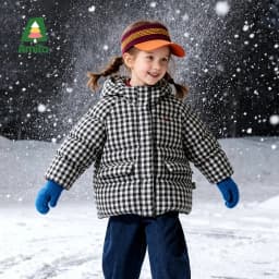 Amila 2026 Kids Winter Children's Mid Length Plaid Down Jacket Windproof, Waterproof, Warm Hooded Jacket, College Style