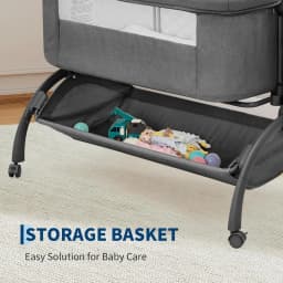 Bedside Bassinet Baby Bassinet 3 in 1 Bedside Sleeper with Baby Co-Sleeper Travel Crib with Detachable Mosquito Net for Newborn