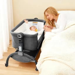 Bedside Bassinet Baby Bassinet 3 in 1 Bedside Sleeper with Baby Co-Sleeper Travel Crib with Detachable Mosquito Net for Newborn