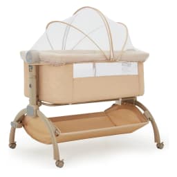 Bedside Bassinet Baby Bassinet 3 in 1 Bedside Sleeper with Baby Co-Sleeper Travel Crib with Detachable Mosquito Net for Newborn