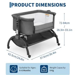 Bedside Bassinet Baby Bassinet 3 in 1 Bedside Sleeper with Baby Co-Sleeper Travel Crib with Detachable Mosquito Net for Newborn