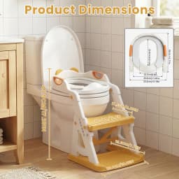 Potty Training Seat, 2 in 1 Potty Training Toilet with Step Stool for Boys Girls, Toddler Toilet Seat with Stabilizer Bar