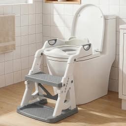 Potty Training Seat, 2 in 1 Potty Training Toilet with Step Stool for Boys Girls, Toddler Toilet Seat with Stabilizer Bar