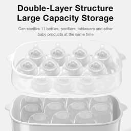 MAMIJOY Multi-function Baby Bottle Sterilizer With Drying 5 In1 Fast Bottle Heater Capacity Milk Bottle Warmer Auto Shut-Off N30