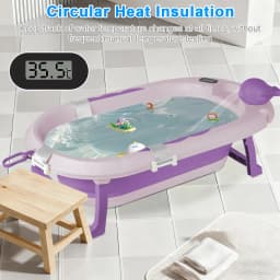 Baby Bathtub with Stand, Foldable Bathtub with Non-Slip Stand, Bath Mat and Bathtub Insert for Newborns and Toddlers