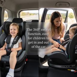 Reecle I-Size 360 Swivel Baby Car Seat, 40-150cm (0-12 Years), Compatible with ISOFIX
