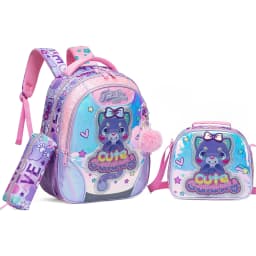 Backpack for Girls 16" Backpacks for Girls for School Sequin Backpack with Lunch Box for Elementary Students