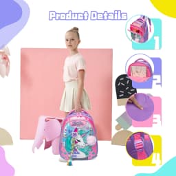 Backpack for Girls 16" Backpacks for Girls for School Sequin Backpack with Lunch Box for Elementary Students