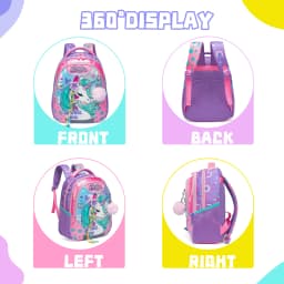 Backpack for Girls 16" Backpacks for Girls for School Sequin Backpack with Lunch Box for Elementary Students