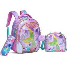 Backpack for Girls 16" Backpacks for Girls for School Sequin Backpack with Lunch Box for Elementary Students