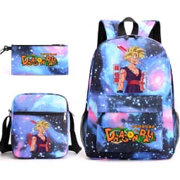 Dragon Ball Gohan Print Student Backpack for Boys Shoulder Bag Pencil Case Set School Anime Bookbag