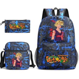 Dragon Ball Gohan Print Student Backpack for Boys Shoulder Bag Pencil Case Set School Anime Bookbag