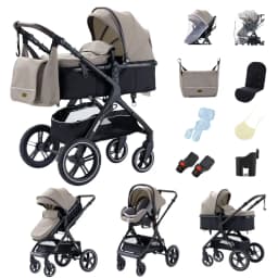 Space-Saving 3-in-1 Baby Stroller with One-Hand Fold, Lightweight Compact, Breathable Canopy & Soft Newborn Support, Shock-Absorbing Wheels 2026