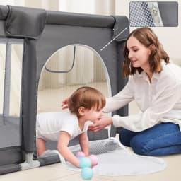 Baby Playpen Large Kids Safety Fence Indoor Toddler Activity Center Breathable Mesh Baby Crawling Play Yard