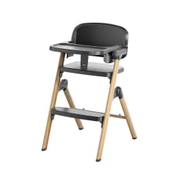 HiMISS Collapsible Portable Baby High Chair, Easy to Clean Waterproof Cushion, Removable Tray, Adjustable Footrest, Compact Toddler Booster Seat
