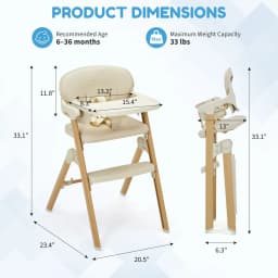 HiMISS Collapsible Portable Baby High Chair, Easy to Clean Waterproof Cushion, Removable Tray, Adjustable Footrest, Compact Toddler Booster Seat