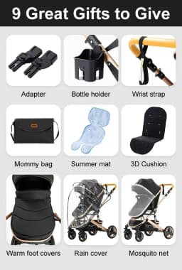 Luxury High Landscape 3-in-1 Baby Stroller Reversible Riding Direction Compact Fold Solid Structure All Weather Infant Pushchair Home & Travel
